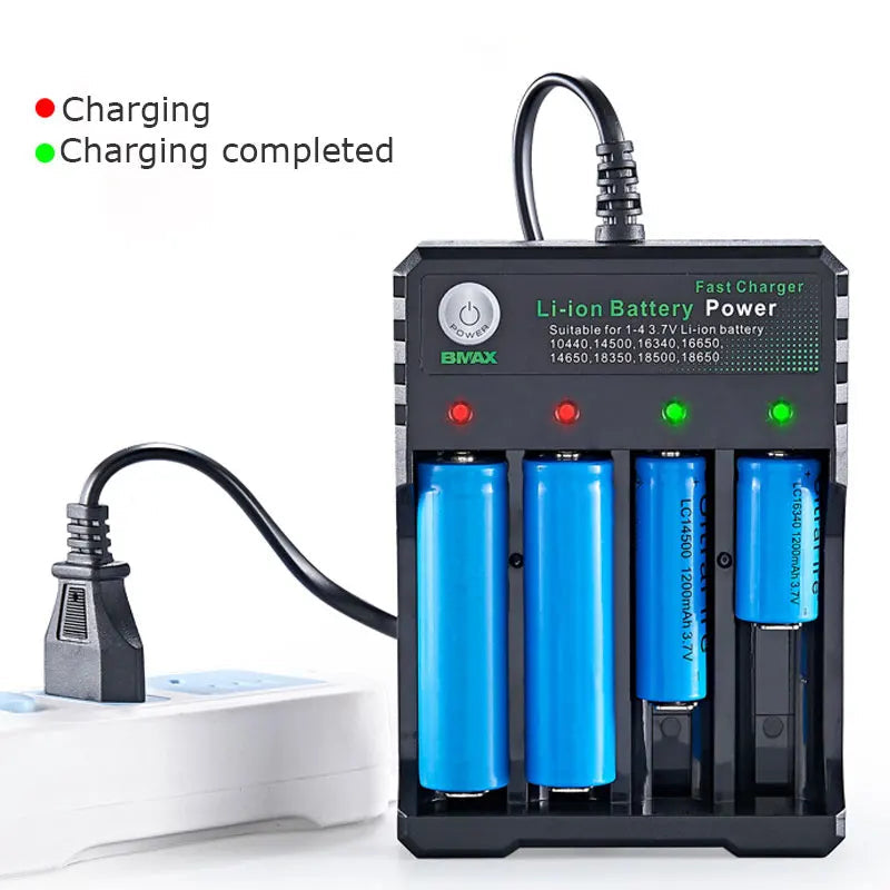 18650 Li-ion Battery Charger 4 Slots AC 110V 220V EU/US Dual For 18650 Charging 3.7V 4.2V Rechargeable Charge for 18500 Pi-Mart