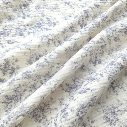Pure Cotton Blue Floral Printing Double-layer Gauze Crepe Fabric For Home Clothes Pajamas Blankets Handmade DIY Fabric 0.5/1/2m NovaCart