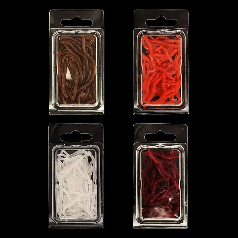 BURLE Lifelike Fishy Smell Red Soft Lures Simulation Earthworm Red Worms Artificial Fishing Lures Pi-Mart