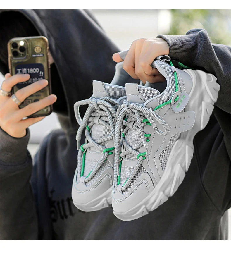 Men's Shoe Breathable Thick Soled Casual Sneakers Outdoor Running Four Seasons New Tennis Men Soft Soles Comfort Male Sneakers NovaCart
