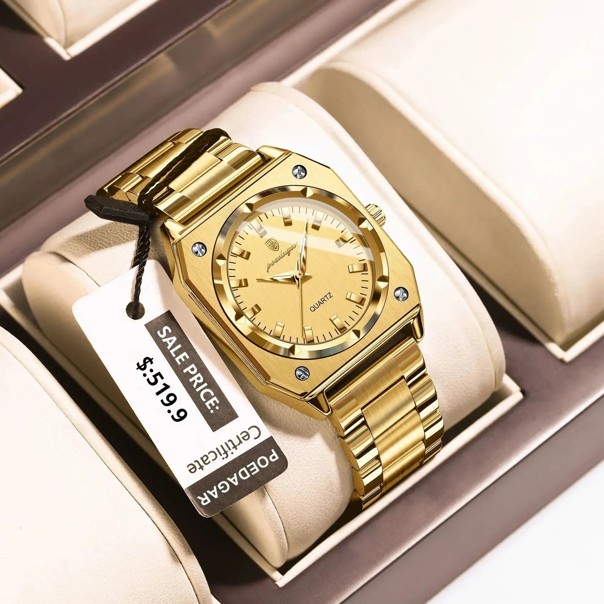 POEDAGAR Luxury Elegant Square Ladies Watch Waterproof Luminous Watch for Woman Stainless Steel Quartz Women's Watches Reloj+box NovaCart