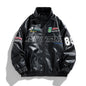 Men's Leather Jacket 2026 New Fall Standing Collar Motorcycle Coat PU Leather Jacket Trendy American Casual Outfit Coat NovaCart