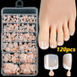 120pcs/Box French Tip Press-On Toenails Pink Color System Square Shape Foot Nails Short Length Glossy Finish False Toe Nails Set NovaCart