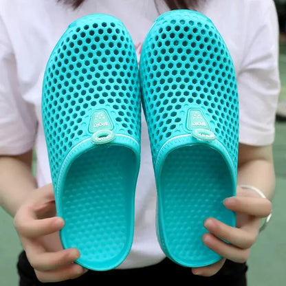 Summer Couple Breathable Half Slippers Men Outdoor Baotou Hole Sandals Beach Flip-flops Men's Casual Flip-flops Platform Sandals NovaCart
