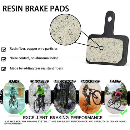 TESNO Bike Resin Disc Brake Pads - Wear-resistant Hydraulic Brake Pads Compatible with SHIMANO B01S/B03S/B05S MTB Parts Pi-Mart