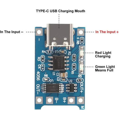 10pcs 5V 1A 18650 Lithium Battery Charging Board TP4056 Lithium Charging Mini/Micro USB Type C Charge Module With Protect Pi-Mart