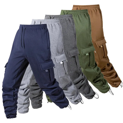 Men's Joggers Pants Loose Drawstring Long Pants Men Multi-pocket Sweatpants Casual Cargo Trousers For Men Fitness NovaCart