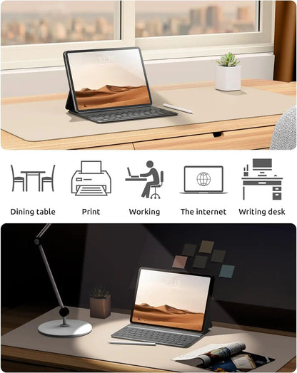 Large Mouse Pad,Office Desk Mat, Leather Desk Pad Protector, Non-Slip PU Leather Desk Blotter, Laptop Desk Pad Pi-Mart