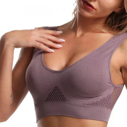 Sport Bra Top Breathable Brassieres Removable pad Sports bras Woman Running Gym Clothing Wireless Underwear For Women Yoga Bra Pi-Mart