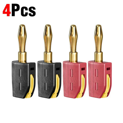 1-6PCS Portable 32A 4mm Banana Plug Solderless Quick Connect High Current Gold-Plated Connectors Audio Copper Speakers Amplifier Pi-Mart