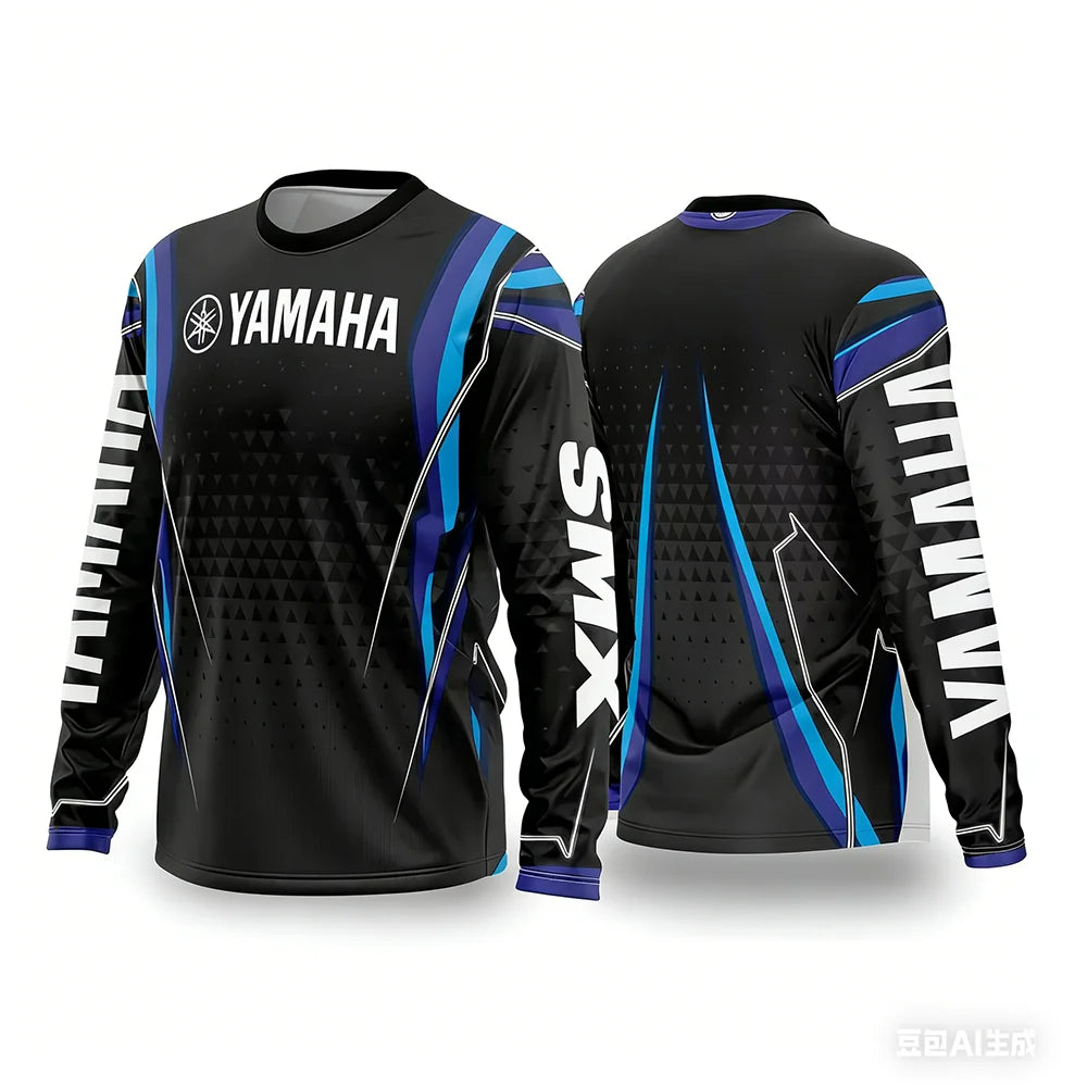 Summer YAMAHA Men Women Motorcycle Riding Suit Loose Breathable Quick Drying Off-Road Racing Suit Long Sleeved Sports T-Shirt NovaCart