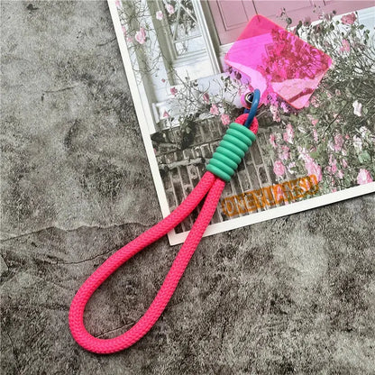 Wrist Strap for Phone Contrasting Colors Lanyard Keys Metal Keyring Accessories With Patch Cellphone Charm Luxury Hand Strap NovaCart