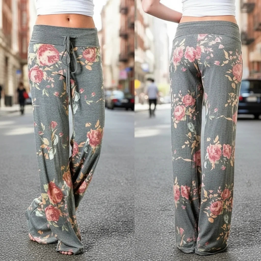 Plus Size Wide-Leg Drawstring Lounge Pants Casual Comfort FitiqueFit