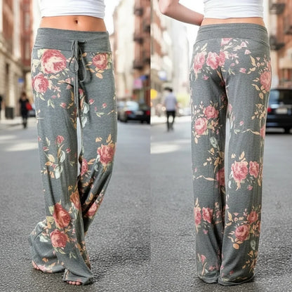 Plus Size Wide-Leg Drawstring Lounge Pants Casual Comfort FitiqueFit