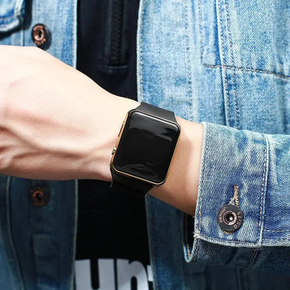 Simple Digital Watch for Men Women Fashion Sport LED Electronic Watch Black Silicone Wristband Casual Mens Watch Reloj Hombre NovaCart