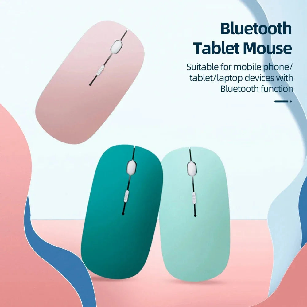 Bluetooth 5.0 Wireless Mouse Ultra Slim Portable Silent Ergonomic for Laptop Tablet PC MacBook Phone Adjustable DPI Ergonomic Pi-Mart