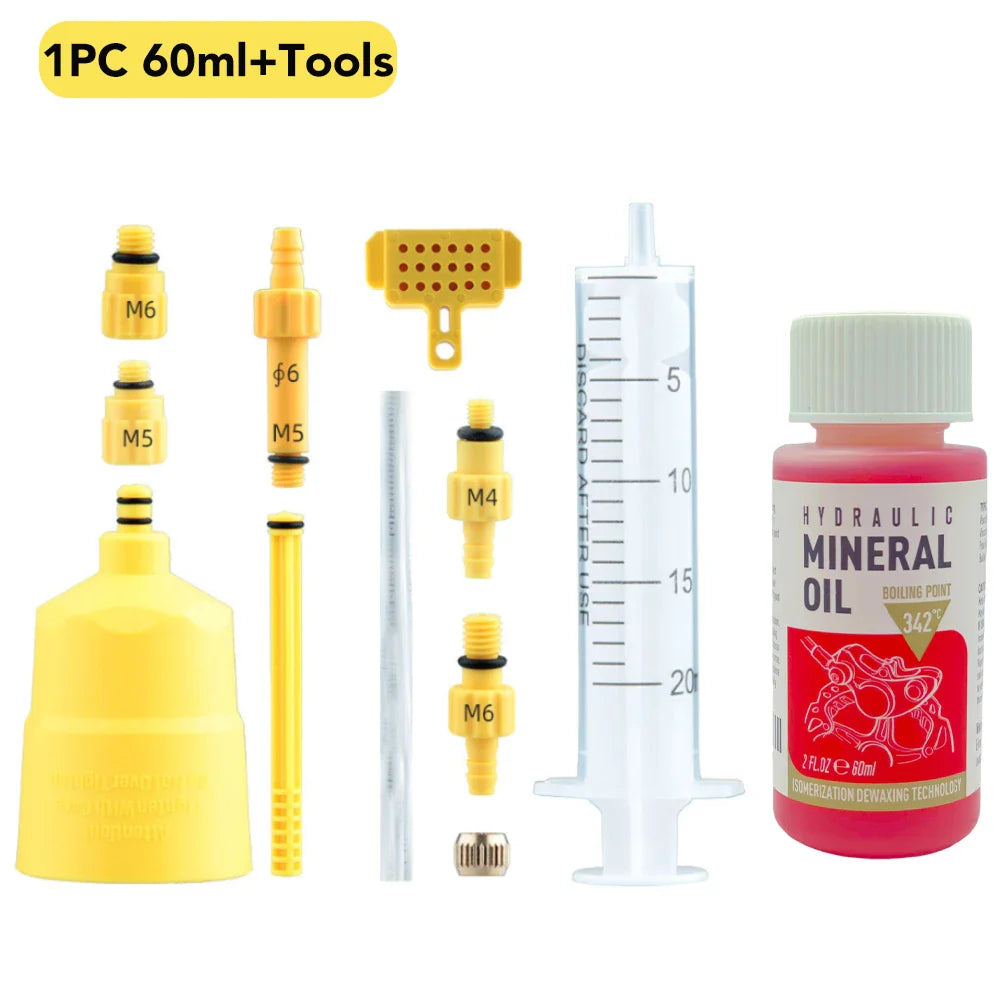 Bicycle Brake Mineral Oil 60ML Bike Hydraulic Disc Brake Oil Bleed Kit For SHIMANO TEKTRO SRAM NUTT Series Brake Repair Tools Pi-Mart