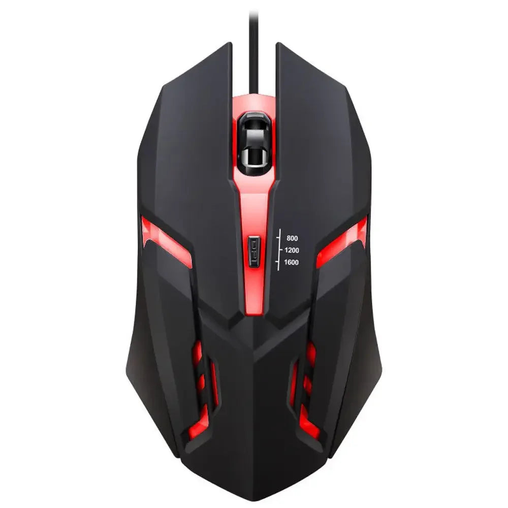 USB LED Colorful Luminous Button Gaming Mouse Wired Mouse For PC Gamer Computer Desktop Laptop Mice DPI1200 RGB Ergonomic Mouse Pi-Mart