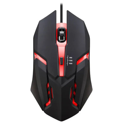 USB LED Colorful Luminous Button Gaming Mouse Wired Mouse For PC Gamer Computer Desktop Laptop Mice DPI1200 RGB Ergonomic Mouse Pi-Mart