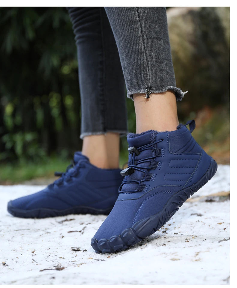 Snow Boots Men Winter Shoes Barefoot Ankle Boots 36-46 Couple Snow Shoes Outdoor Hiking Shoes Fur Warm Plush Boots NovaCart