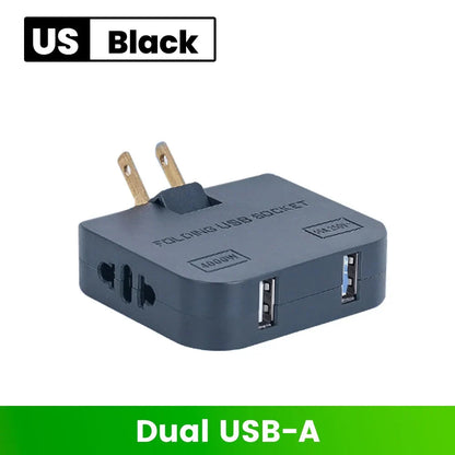 180° Rotatable Travel EU Extension Socket 3-in-1 Universal Power Converter European Standard Wireless Outlet Adapter 250V 2500W Pi-Mart