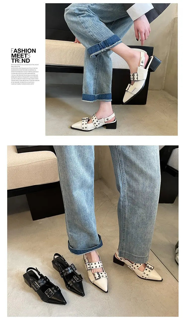 2023women's sandals summer  Ballet flats women Pointed rivet single shoe Platform Women Sandals zapatos de mujer tendencia NovaCart