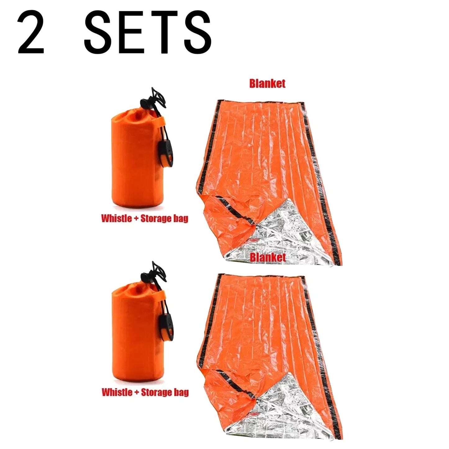 Portable Waterproof Emergency Survival Sleeping Bag Outdoor Edc Camping Gear Thermal Sack First Aid Rescue Kit Mylar Blanket Pi-Mart