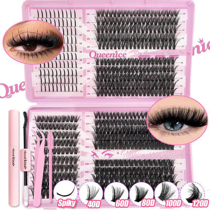 DIY Lash Extension Kit Clusters Individual Eyelashes Kit 9-16mm with Bond and Seal Wispy Natural Mange Lashes NovaCart