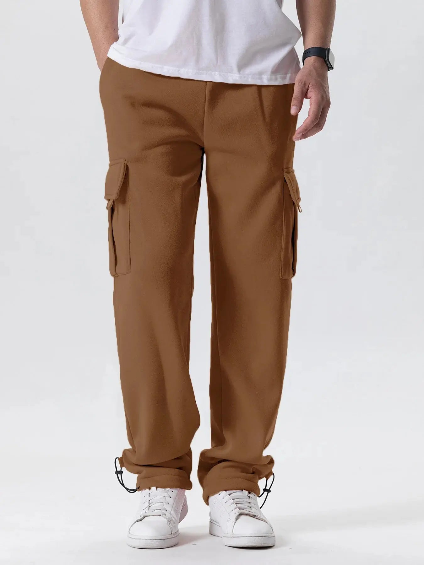 Mens Sweatpants Straight Fit Joggers for Sports and Streetwear Loose Oversized Drawstring Long Pants Men Multi-pocket Pants NovaCart