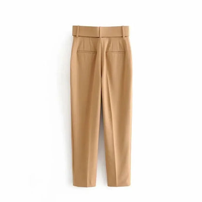 Fashionable Elegant High-Waisted Carrot Pants