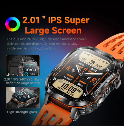 2026 New Men Sport Smart Watch 2.01" HD Screen Bluetooth Call 1400mAh Fitness Tracker Heart Rate/Sleep Monitor for Android IOS NovaCart