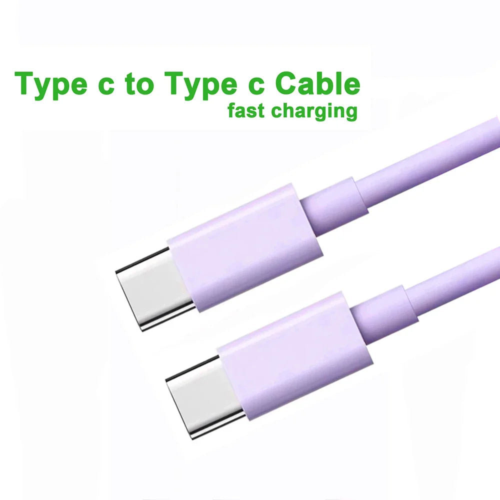 PD 60W USB C to USB Type C Cable Fast Charge Data Cable For Iphone 15 15Pro Huawei Samsung Xiaomi Data Line Black White 1M 2M 3M Pi-Mart
