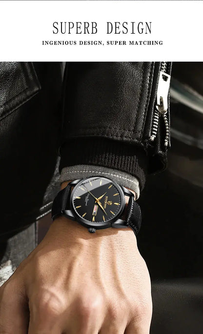 BINBOND Top Luxury Brand Fashion Watch For Men Waterproof Clock Man Date Quartz Wrist Watches Leather Strap Business Man Watch NovaCart