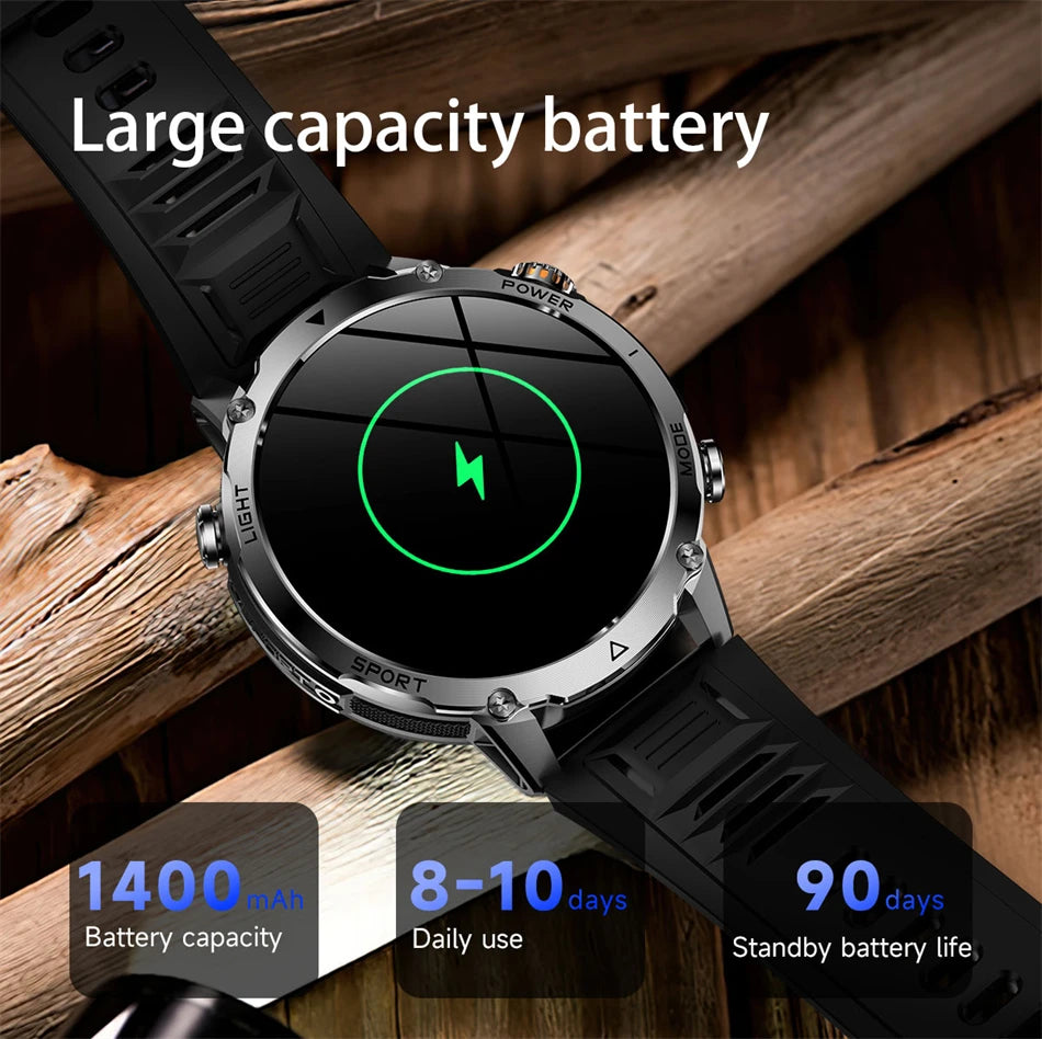 2026 New GPS Smart Watch For Men 1400mAh Battery Outdoor Sports Compass Watches Bluetooth Call IP68 Waterproof Smartwatch gift NovaCart
