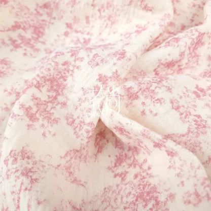 Pure Cotton Blue Floral Printing Double-layer Gauze Crepe Fabric For Home Clothes Pajamas Blankets Handmade DIY Fabric 0.5/1/2m NovaCart