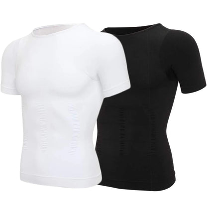 2PCS Men's Body Shaper Slimming Vest T-Shirt Elastic Slim Shapewear Compression Undershirts Tummy Control Waist Trainer Tank Top NovaCart
