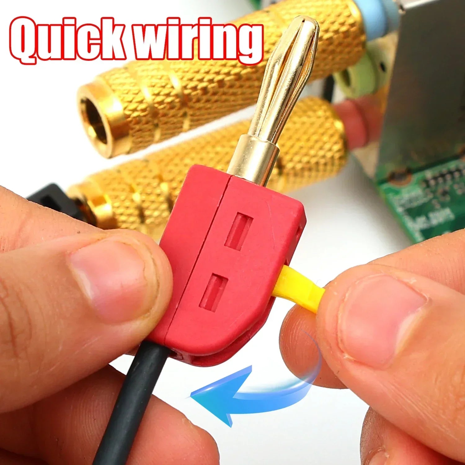 1-6PCS Portable 32A 4mm Banana Plug Solderless Quick Connect High Current Gold-Plated Connectors Audio Copper Speakers Amplifier Pi-Mart