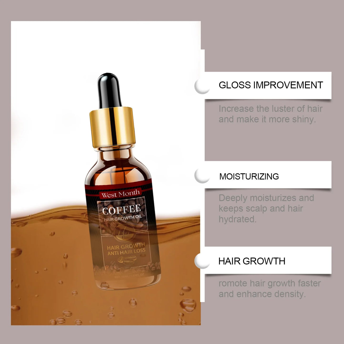 Hair Care Essential Oils Moisturize and Repair Dry and Frizzy Hair, Leaving It Shiny, Smooth, and Nourishing The Scalp
