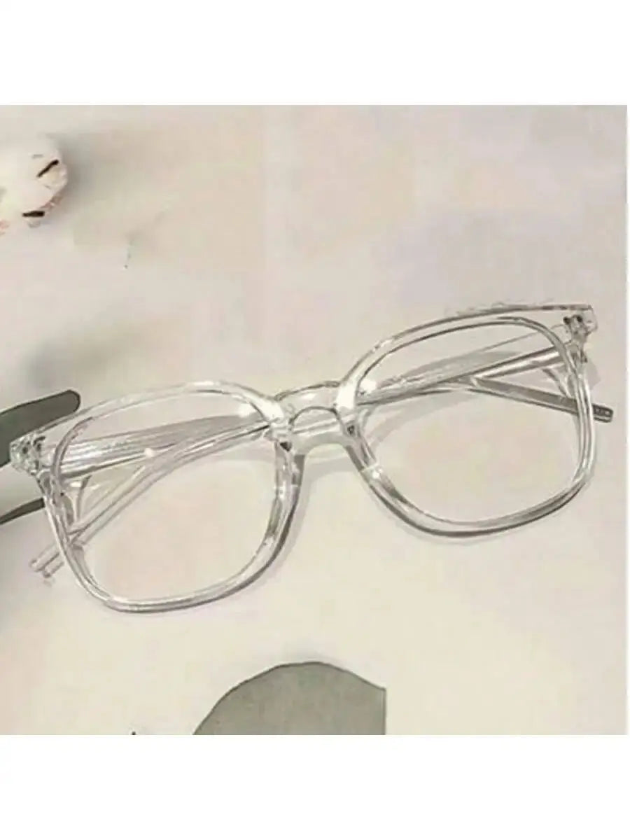 3 pairs of universal fashion glasses, square-framed glasses, fashionable campus style, clear black frame, back to school NovaCart