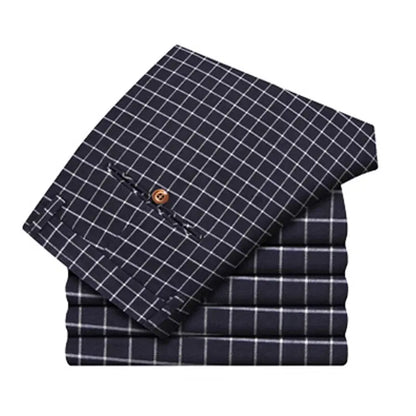 Summer dress pants for men Cotton Casual cargo Pants Man Straight Loose Suit pants Plaid Trousers Male Big size Brand Clothes NovaCart