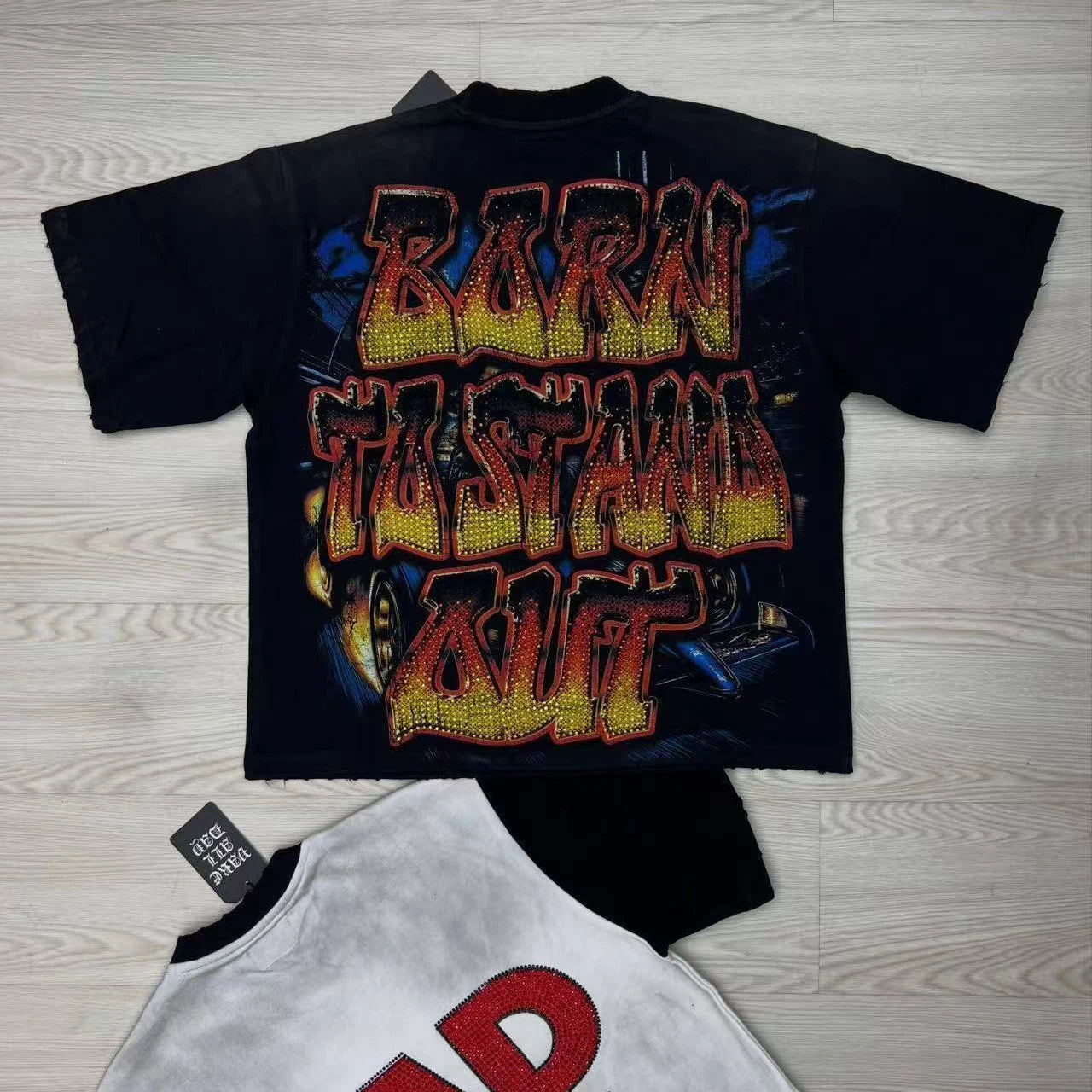2026 New Fashion Streetwear Shinning Diamond Baggy Tshirts for Men and Women Short Sleeve Rhinestone Cotton Top Tees Oversized NovaCart
