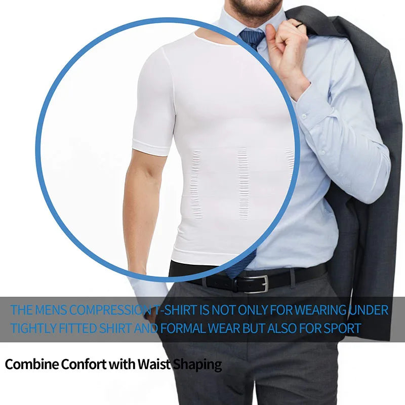 Mens Compression Shirt Undershirt Slimming Tank Top Workout Vest Abs Abdomen Slim Body Shaper NovaCart