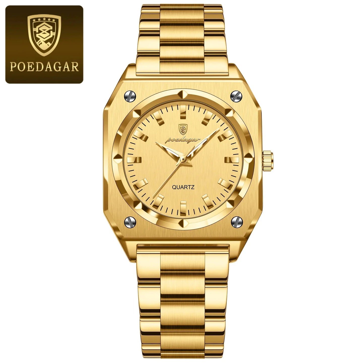 POEDAGAR Luxury Elegant Square Ladies Watch Waterproof Luminous Watch for Woman Stainless Steel Quartz Women's Watches Reloj+box NovaCart