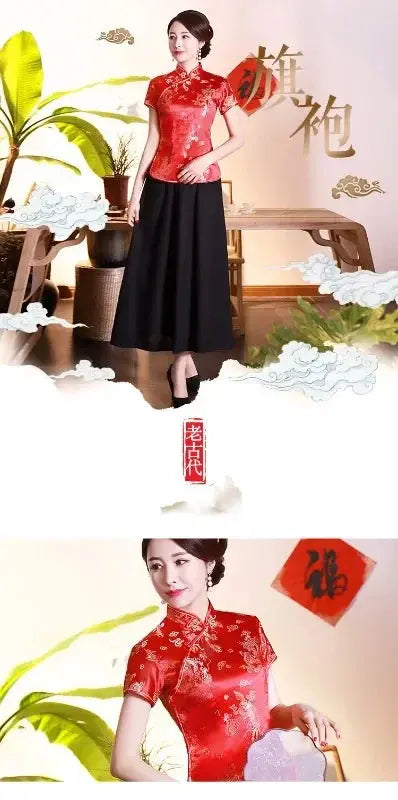 Elegant Ethnic Style Streetwear Cheongsam Qipao Tees Fashion Clothes Tshirts Vintage Shirts for Women Y2k Tops Women Clothing NovaCart
