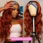 #99J Burgundy Body Wave Headband Glueless Wigs Machine Made Remy Human Hair Wig Brazilian 30 Inch 350 Ginger Human Hair Wigs