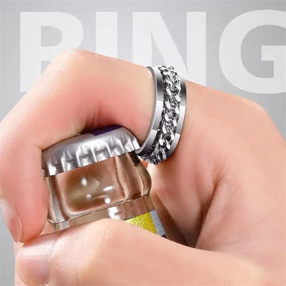 Spinning Anxiety Rings Free Shipping Items For Men Titanium Steel Rotatable Chain Fidget Joint Ring Jewelry Anillos De Hombres NovaCart