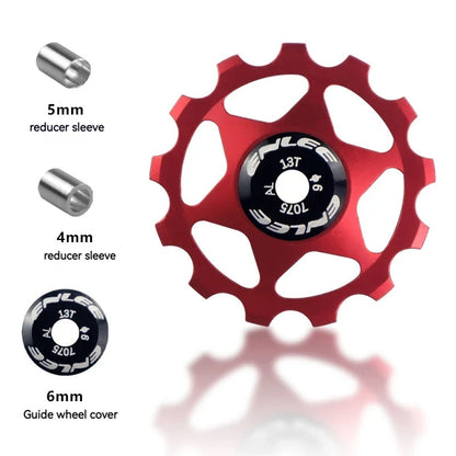 ENLEE Bike Aluminum Alloy Guide Wheel Pulley Rear Derailleur 11T 13T Guide MTB Ceramic Bearing Jockey Wheel For 4/5/6MM Pi-Mart