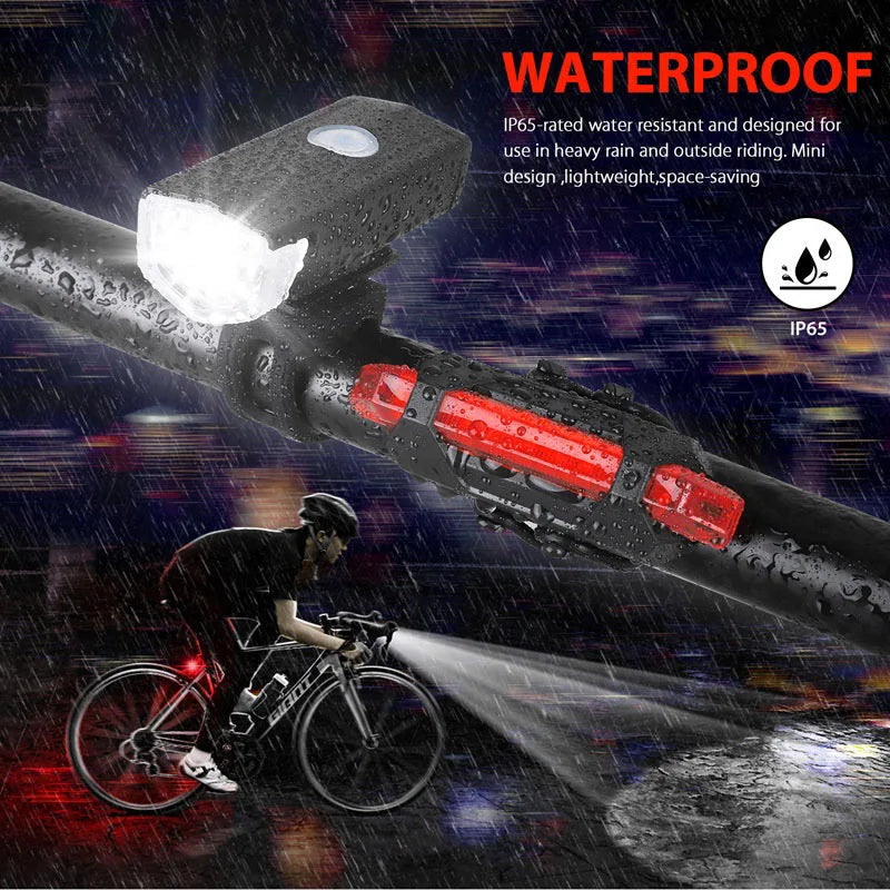 Bike Light Set Front Light with Taillight USB Rechargeable Easy to Install 3 Modes Bicycle Accessories for the Bicycle Road MTB Pi-Mart