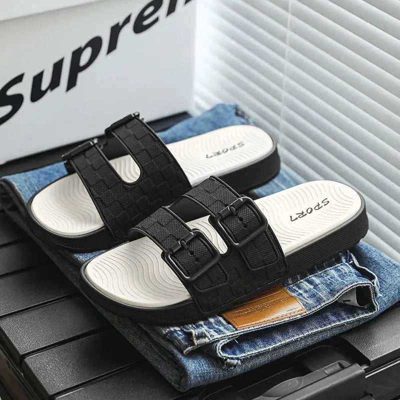 Summer beach slippers men's fashion comfortable breathable sandals ultra-light indoor and outdoor men's slippers plus size 46 47 NovaCart
