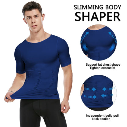 Mens Compression Shirt Undershirt Slimming Tank Top Workout Vest Abs Abdomen Slim Body Shaper NovaCart